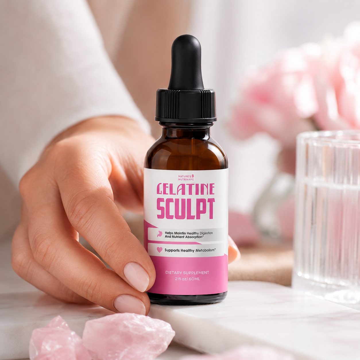 Gelatine Sculpt supplement bottles